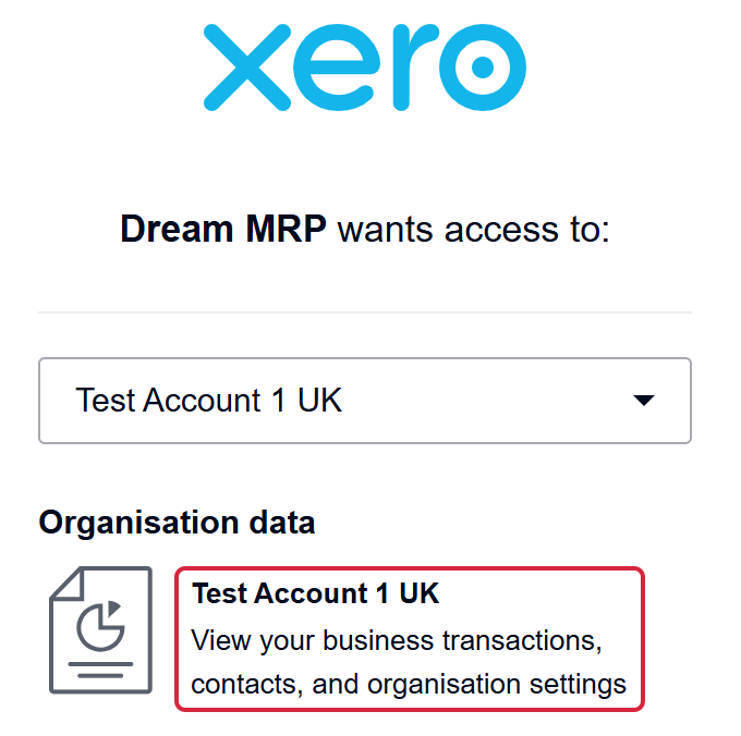 Xero&rsquo;s consent screen showing the organisation data permission as view only, highlighted