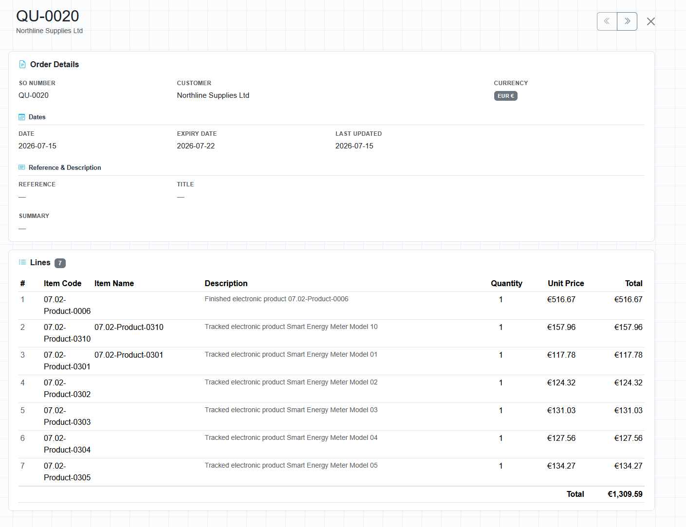 Dream MRP Sales Orders screen